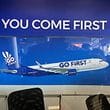 Empty seats are seen at a Go First ticketing counter at the Chhatrapati Shivaji International Airport in Mumbai, India, May 3, 2023. 