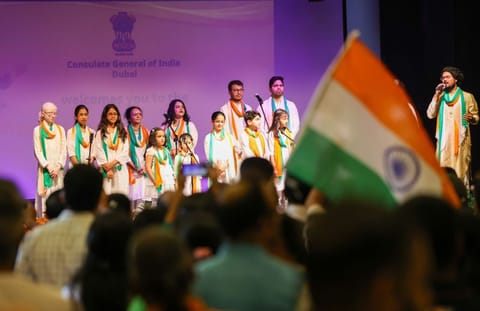 Artists perform at the Indian Consulate to mark the Independence Day celebrations in Dubai last year. Satish Sivan, Consul General of India in Dubai and the Northern Emirates, noted the rapid growth in the number of the Indian diaspora in the country.