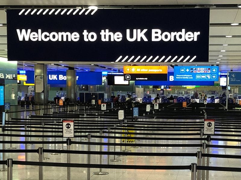Stock London Heathrow Airport UK Britain passengers