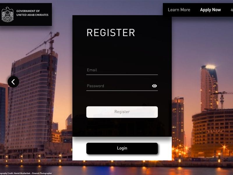 Golden visa process log in register