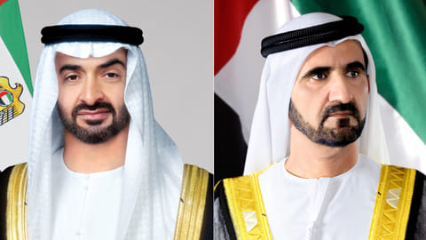 President His Highness Sheikh Mohamed bin Zayed Al Nahyan and His Highness Sheikh Mohammed bin Rashid Al Maktoum, Vice President, Prime Minister and Ruler of Dubai
