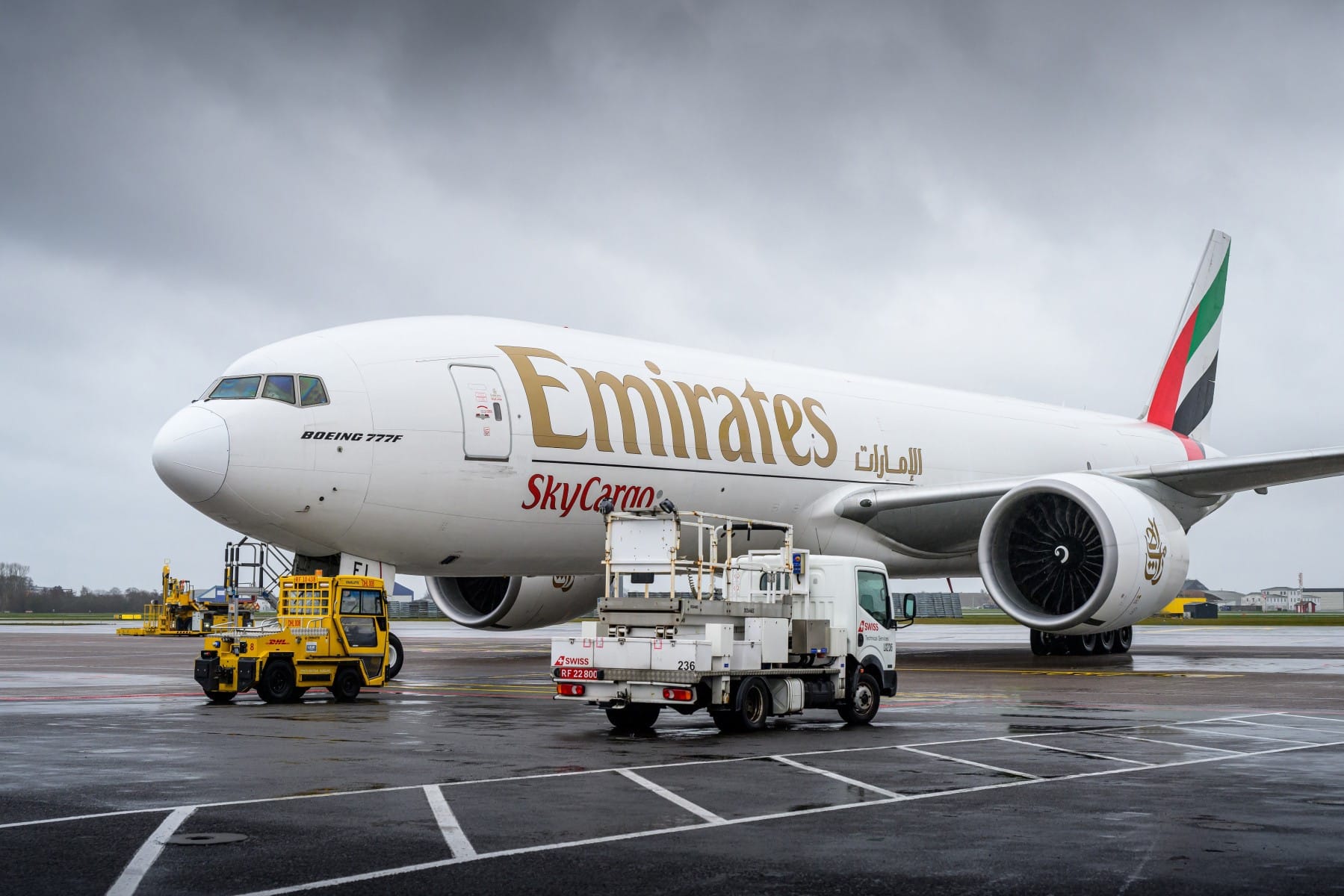 Emirates SkyCargo serves 11 destinations across Europe with 38 dedicated freighter flights per week.