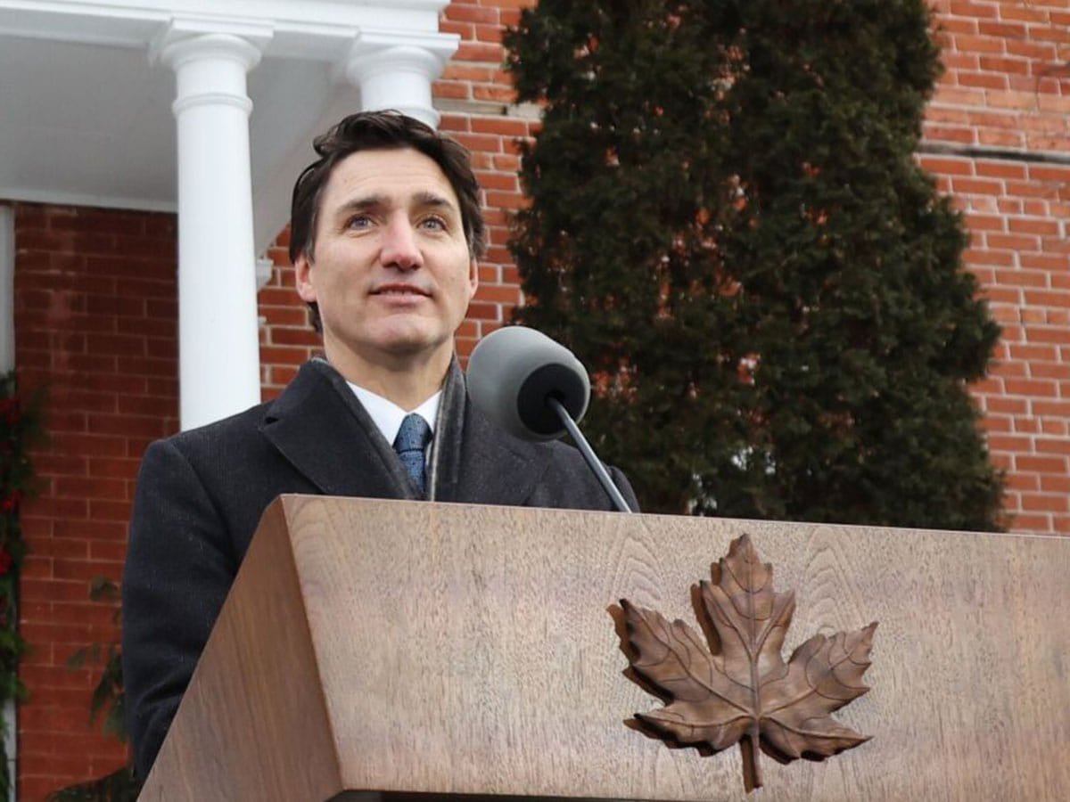 Justin Trudeau, Canada’s prime minister, speaks during a news conference at Rideau Cottage in Ottawa, Ontario, Canada, on Monday, Jan. 6, 2025.