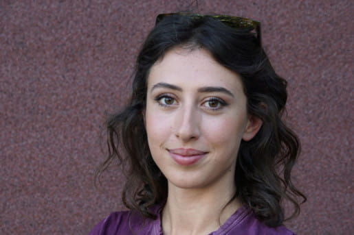 Italian journalist Cecilia Sala posing at the Pordenonelegge Literature Festival in Pordenone.  