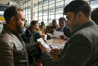 Passengers at the immigration counter at Islamabad International Airport. File photo.