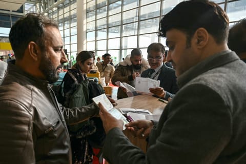 Passengers at the immigration counter at Islamabad International Airport. File photo.