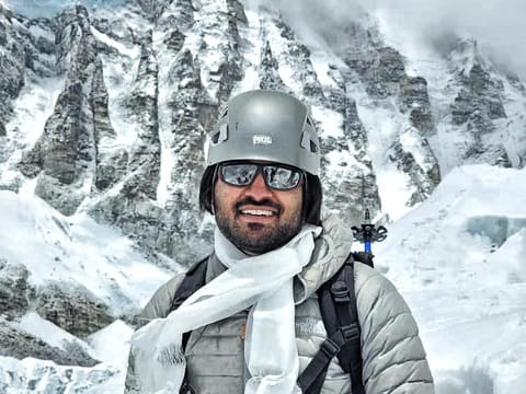 Asad Ali Memon during his expedition to climb the coldest mountain in the world
