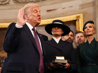Why didn’t Trump place his hand on the Bible while taking oath?