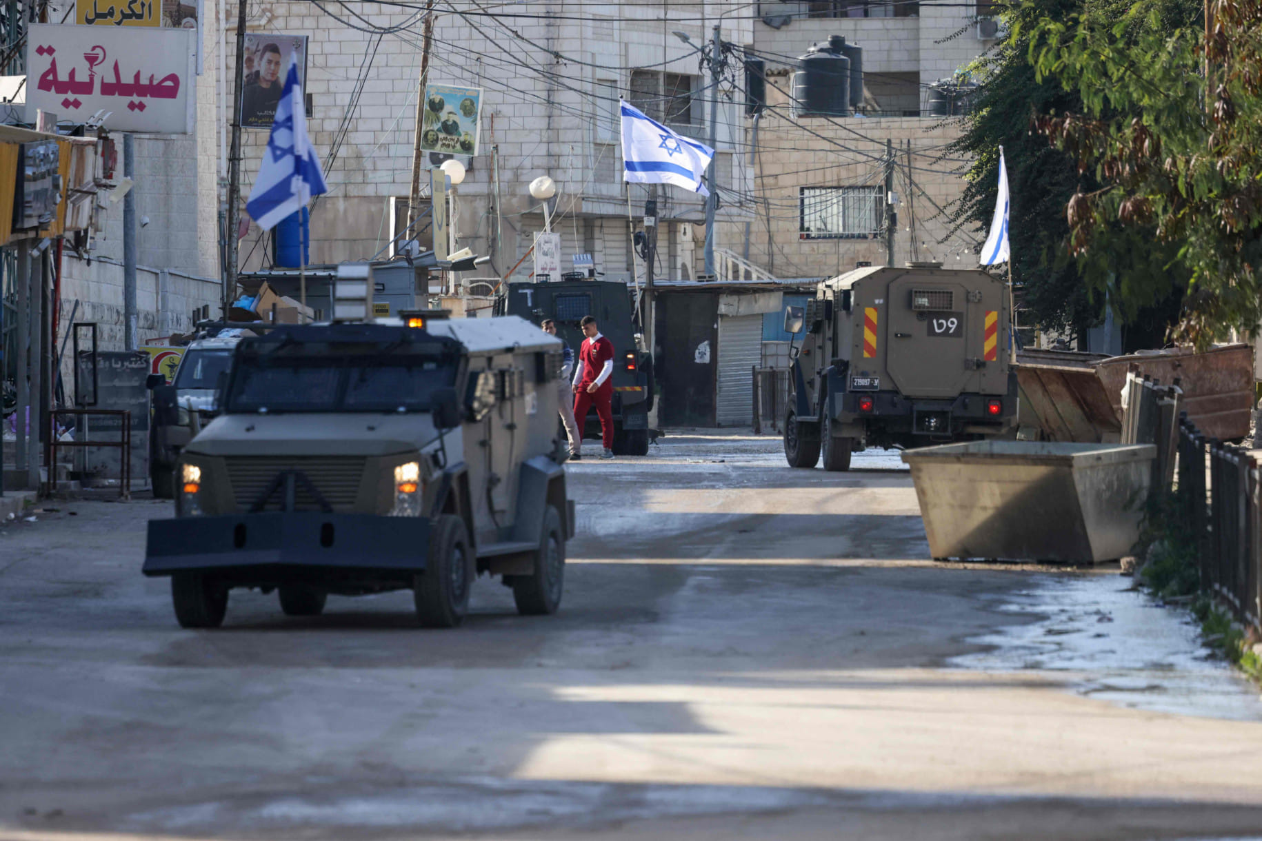 Israeli forces during a raid in Jenin in the occupied West Bank on January 21, 2025.  