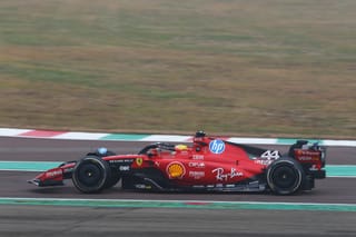 Lewis Hamilton drives first laps as a Ferrari driver