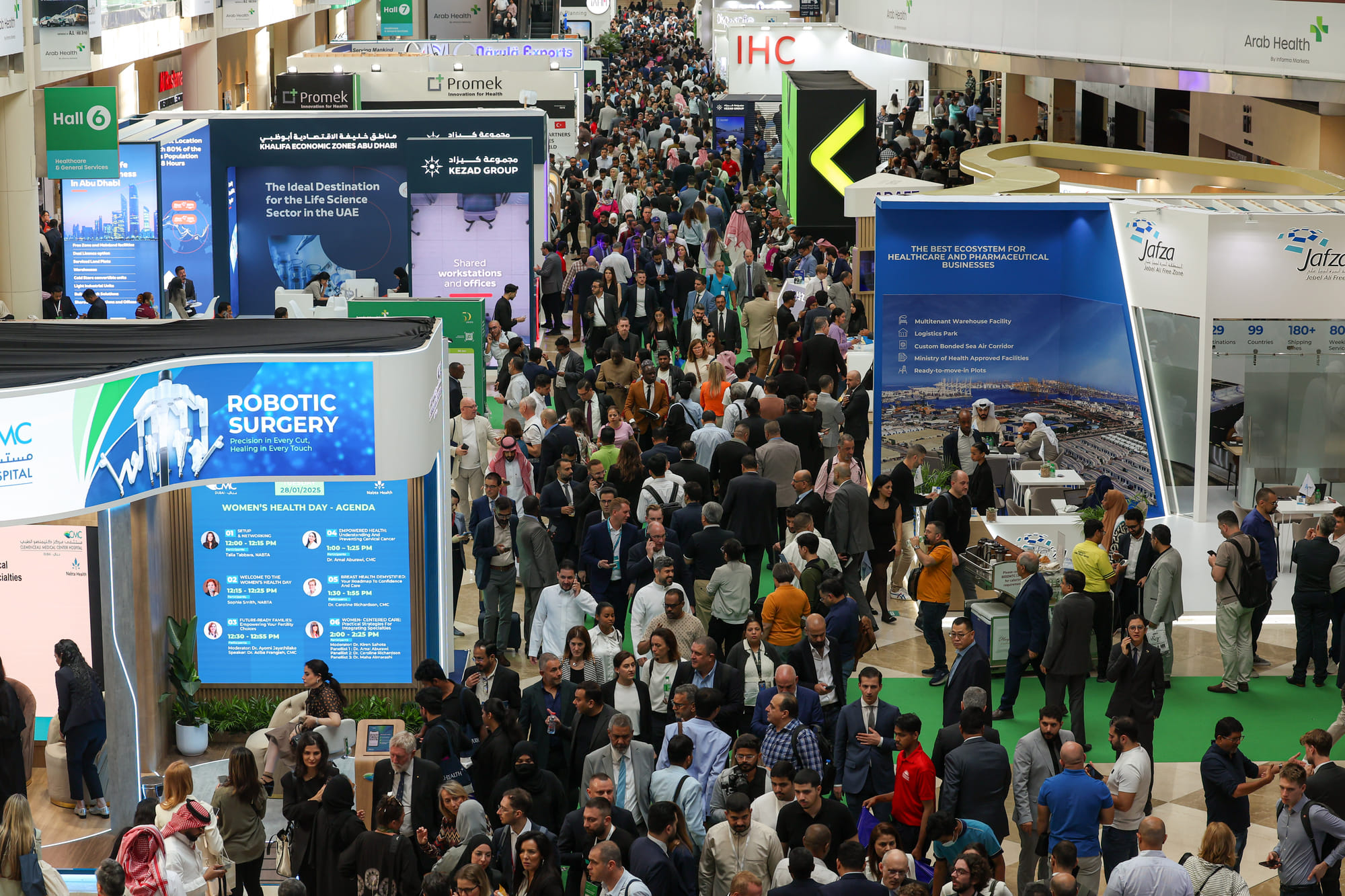 Visitors on the second day of Arab Health 2025 at Dubai World Trade Centre.  Photo: Virendra Saklani/Gulf News