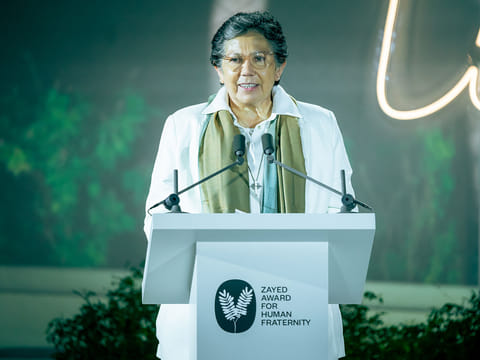 Nelly Correa during the Zayed Award for Human Fraternity award ceremony last year