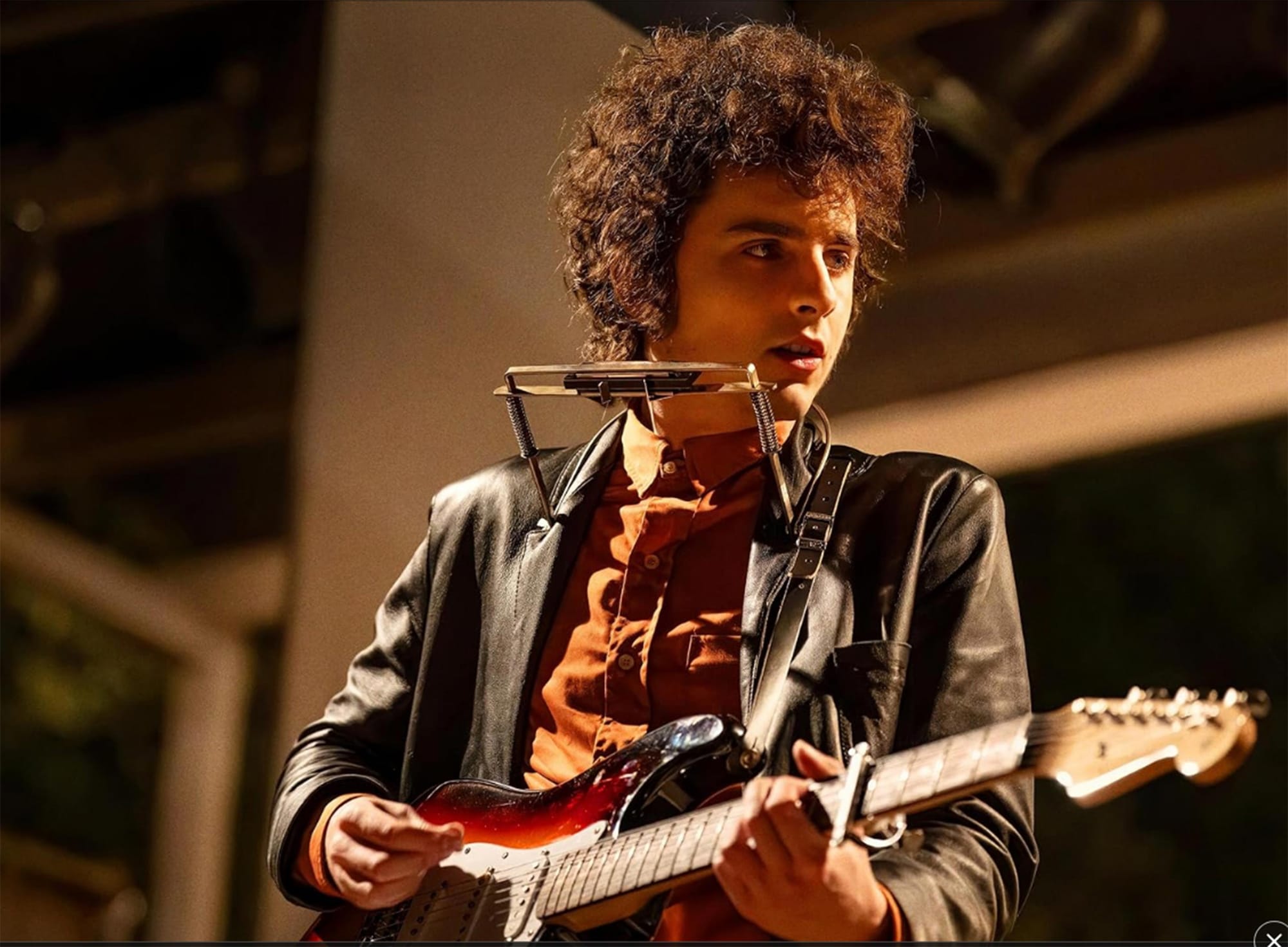 Timothée Chalamet as Bob Dylan in ‘A Complete Unknown’