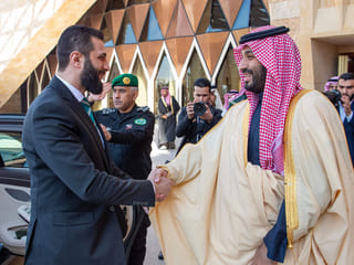 New Syria leader meets Saudi crown prince on first foreign visit