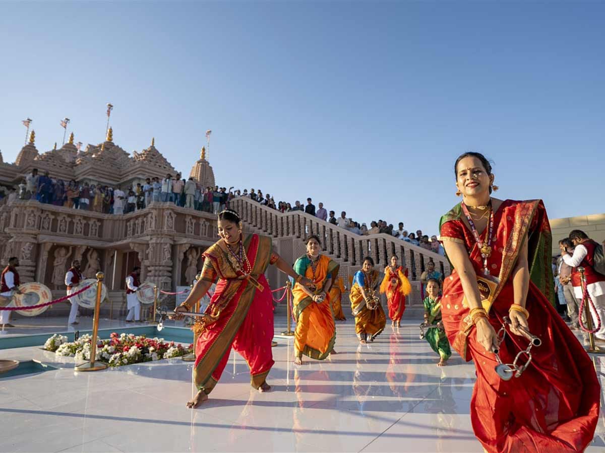 A cultural performance was held during a celebratory event at the BAPS Hindu Mandir in Abu Dhabi.
