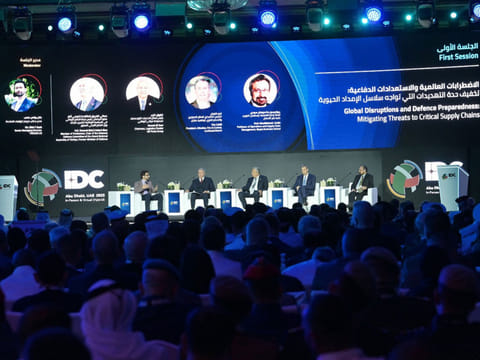 An IDEX session underway in Abu Dhabi on Day 1.