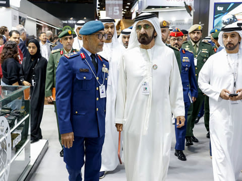 His Highness Sheikh Mohammed bin Rashid Al Maktoum, Vice President and Prime Minister of the UAE and Ruler of Dubai, visited IDEX 2025 on Tuesday.