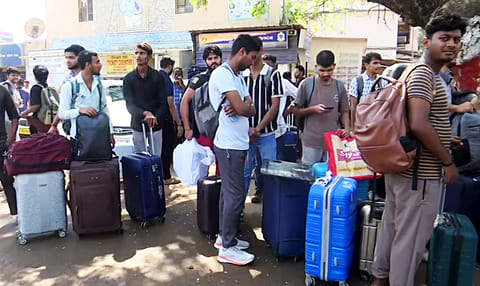 Nepali students forced to leave Kalinga Institute of Industrial Technology (KIIT) after tensions flare up following the alleged suicide of a female student from Nepal, in Cuttack on Monday.  