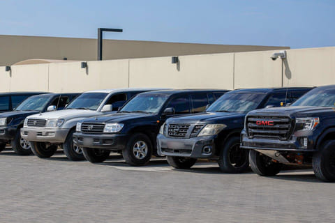 Some of the seized vehicles