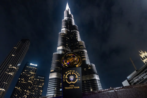 The FIFA Club World Cup trophy paid a visit to the Burj Khalifa