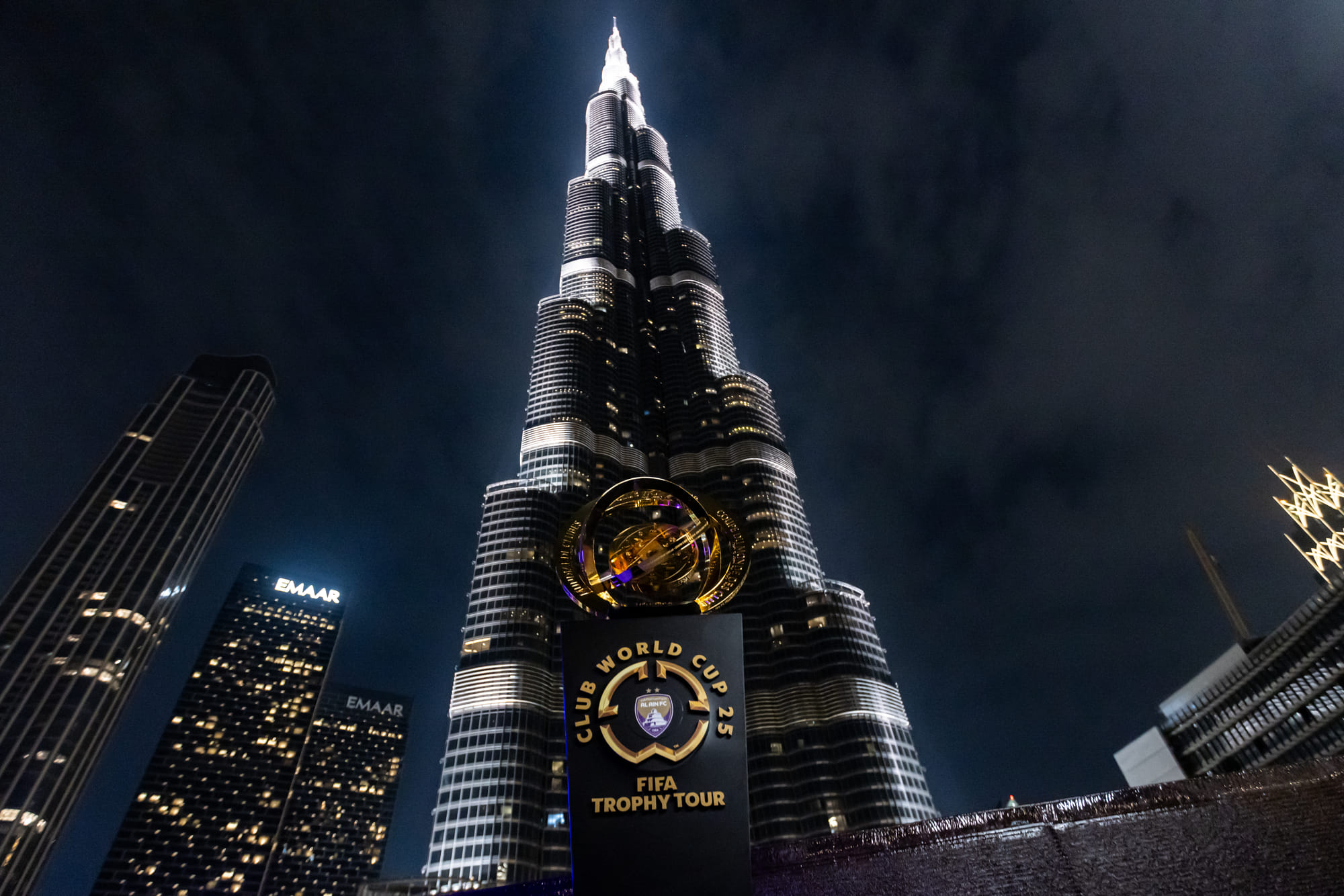 The FIFA Club World Cup trophy paid a visit to the Burj Khalifa