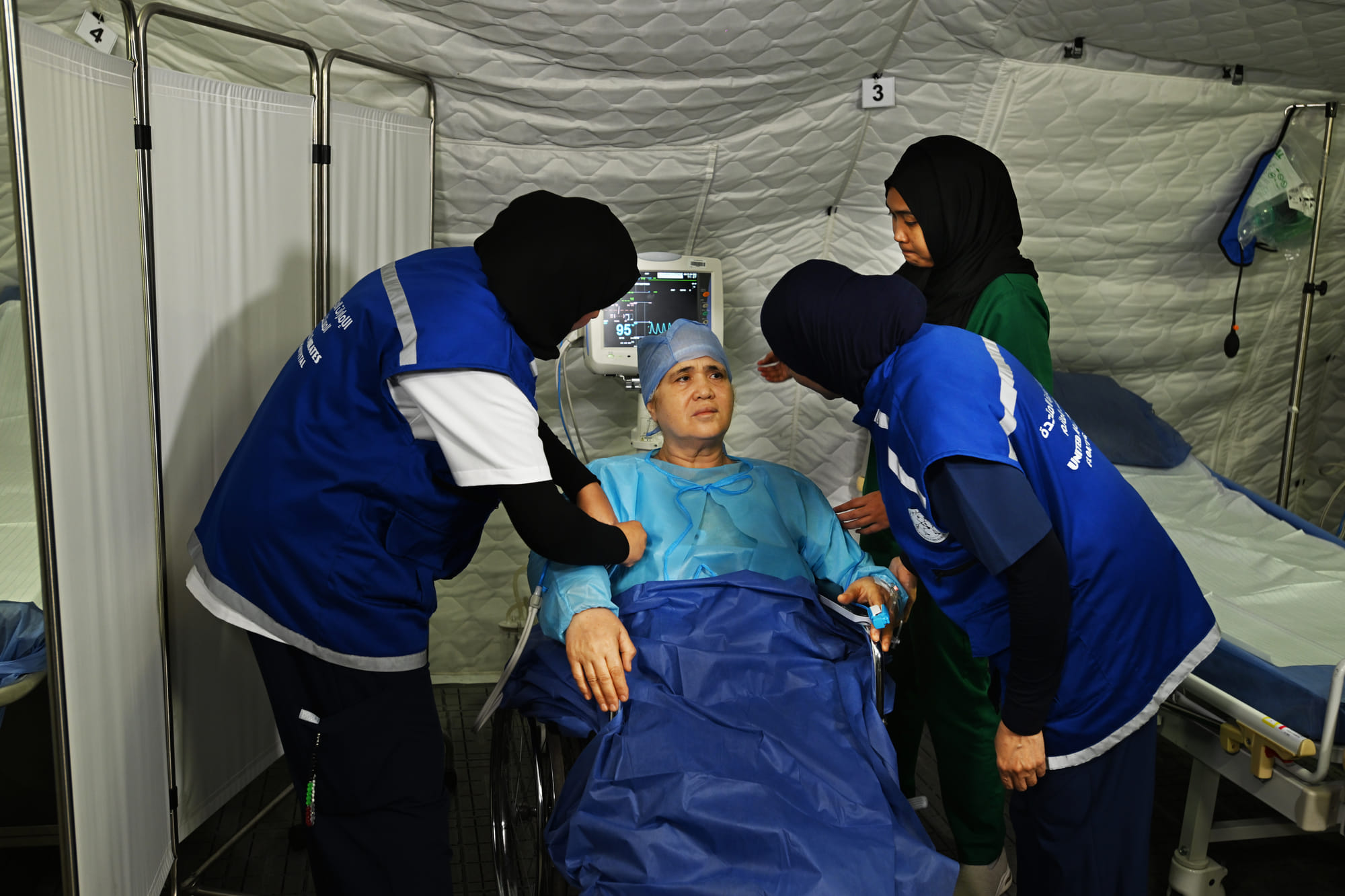 The UAE Floating Hospital in Al-Arish, Egypt provides medical care to thousands of displaced Palestinian patients