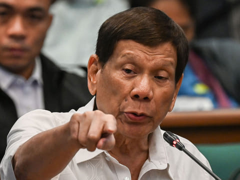 Former Philippine president Rodrigo Duterte