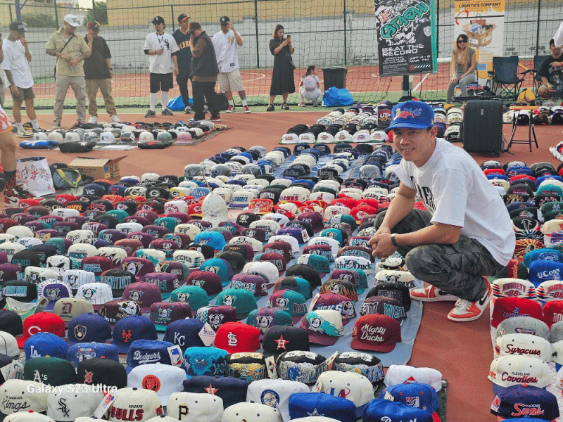 Jerome Pineda with his 200 pieces Mighty Duck at the cap exhibition last year.