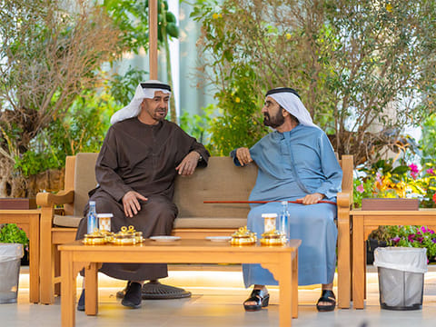 UAE President meets with Mohammed bin Rashid at Al Marmoom in Dubai