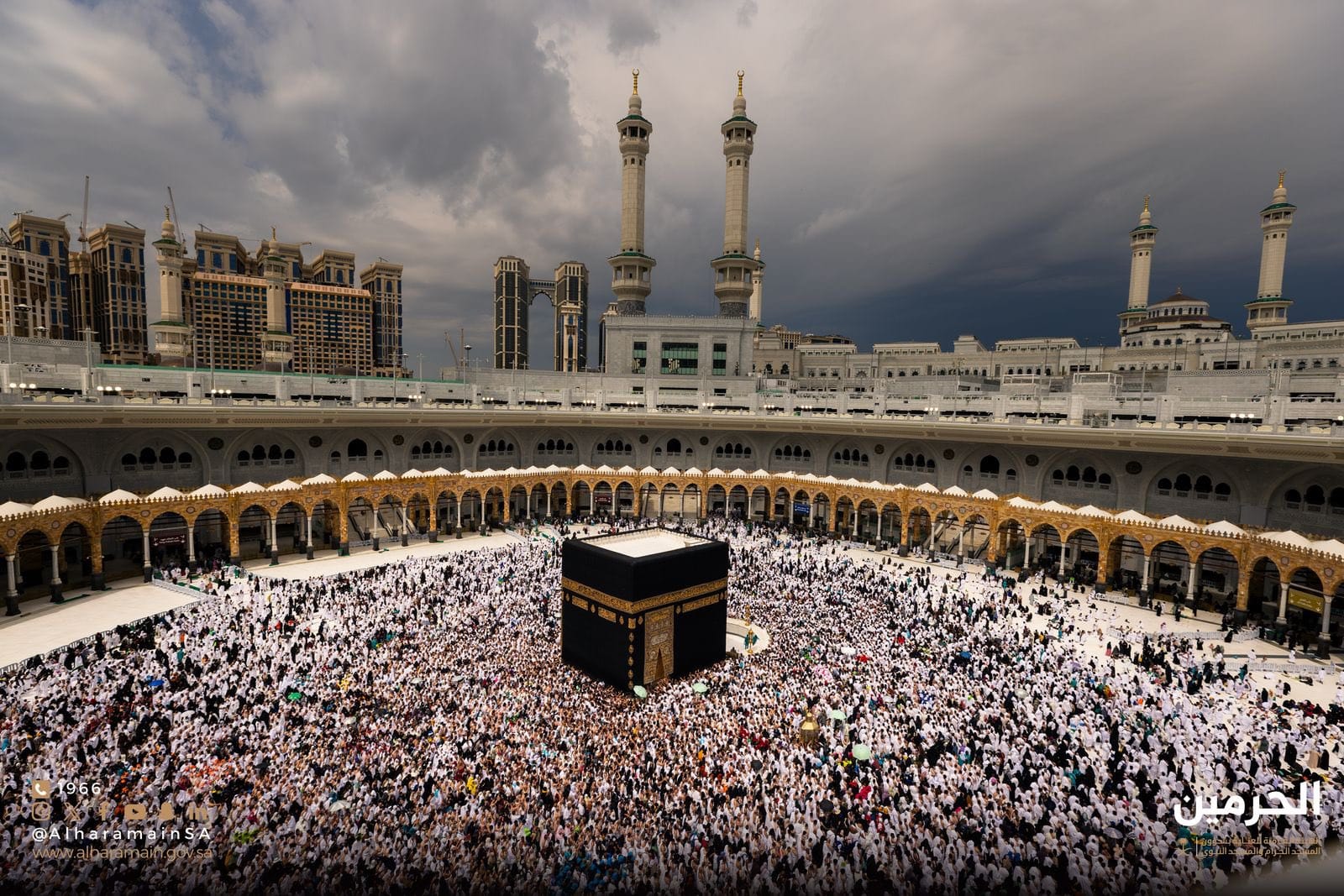 Worshippers congregate at the Grand Mosque on Friday, marking the start of the last 10 days of the month of Ramadan.