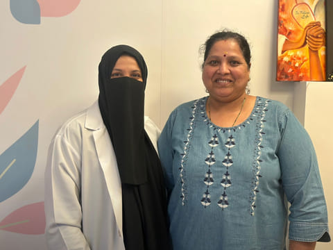 Sarojadevi Selvaraja, right with Dr Fathima Safa.