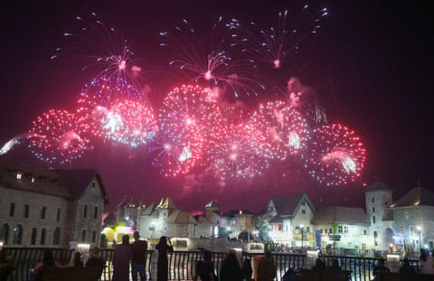 Fireworks during Eid celebrations at the Dubai Parks and Resorts.
