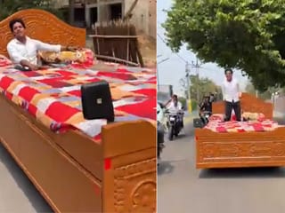 Watch: West Bengal man's bizarre bed-car joyride video goes viral