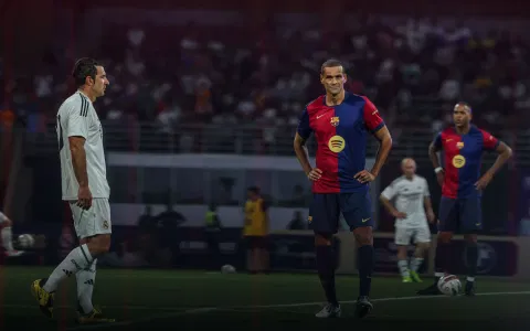 Luis Figo and Rivaldo were both in action