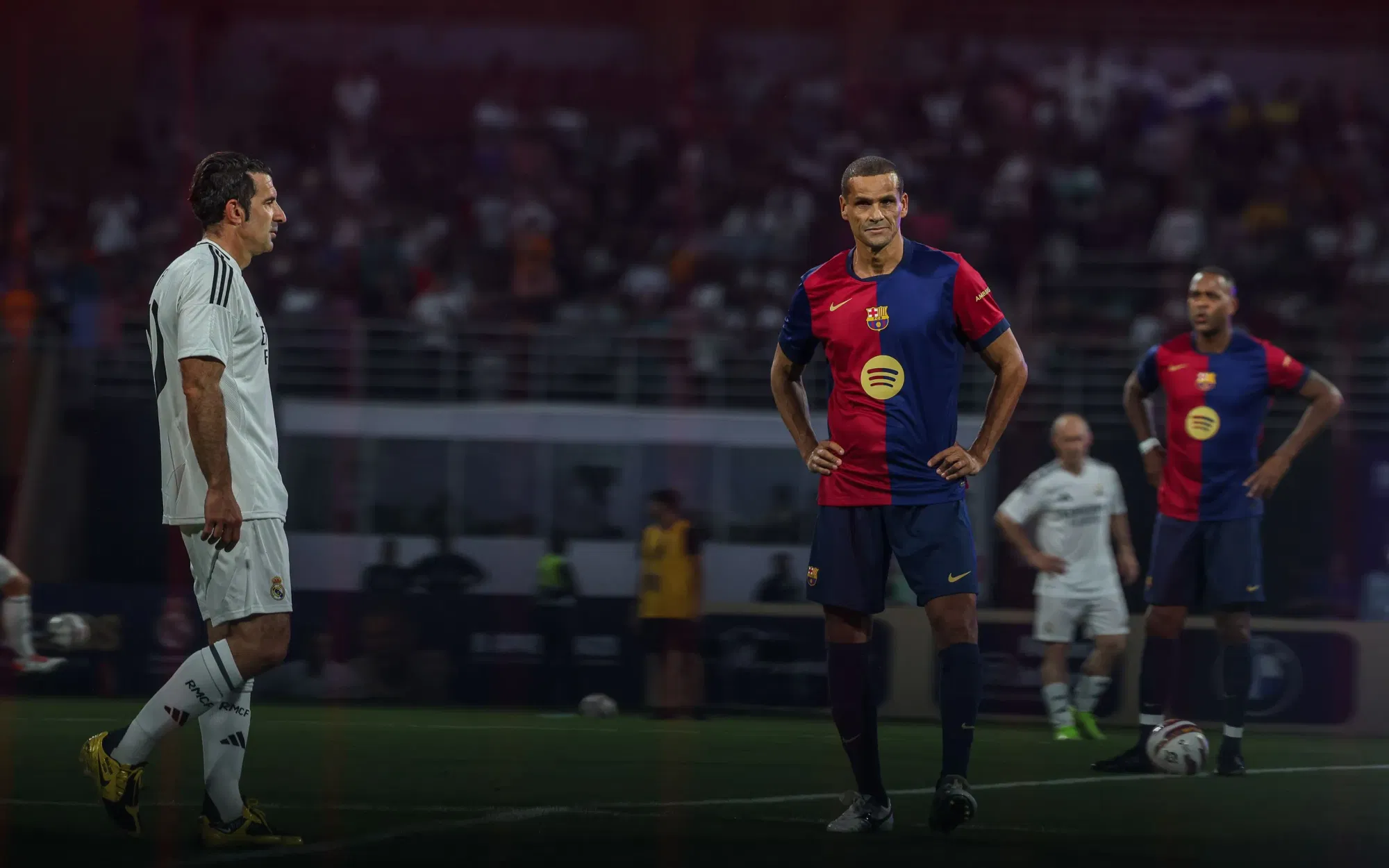 Luis Figo and Rivaldo were both in action