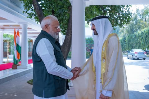 Watch: Sheikh Hamdan meets Indian Prime Minister Narendra Modi in New Delhi 