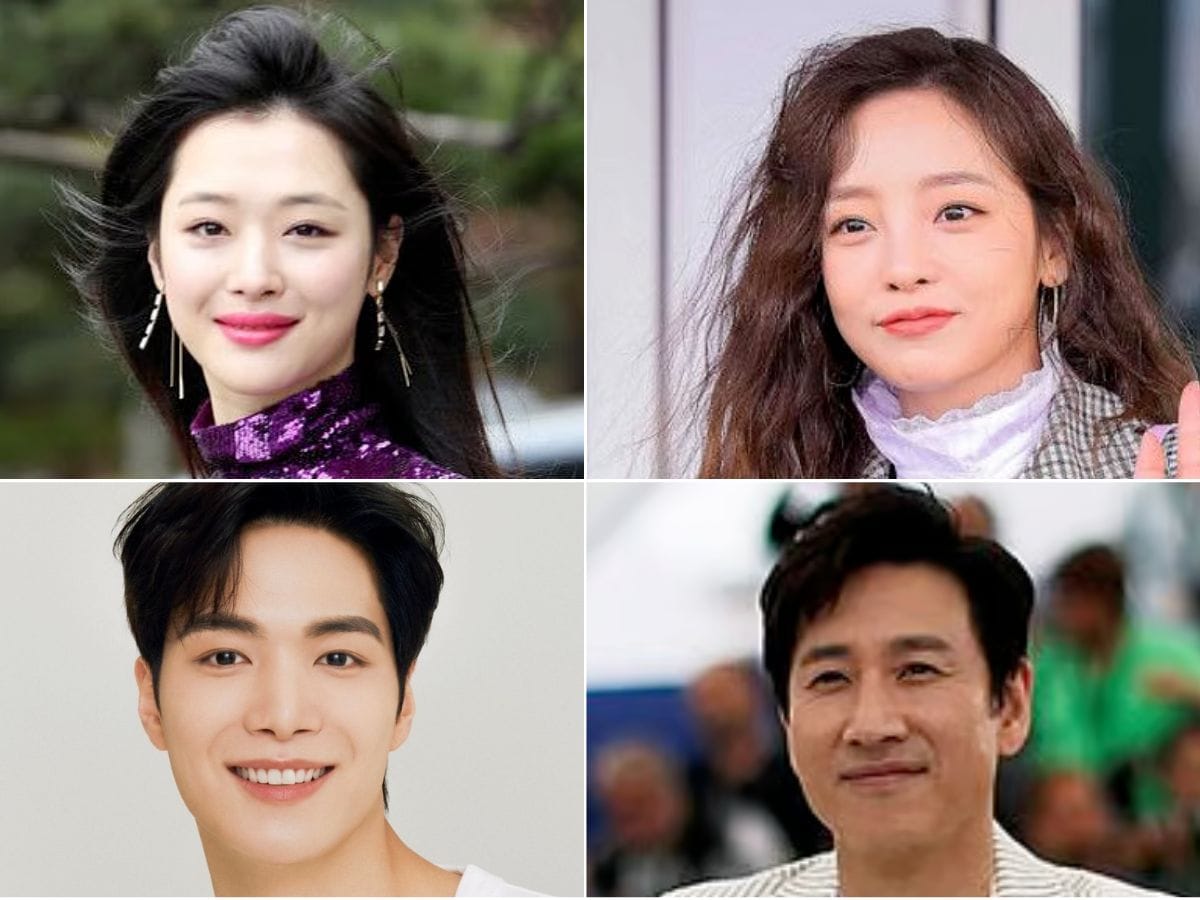 South Korean idols are often scouted at a young age and undergo years of strict training under contracts that often limit their freedom. 
Clockwise from top, left: Sulli; Goo Hara; Kim Jonghyun; Lee Sun-kyun. 