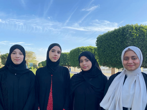 Team 'Sustainability Heroes' Almaha Almansoori, Fatma Hussen, Israa Ashraf and Jourey Abdullah