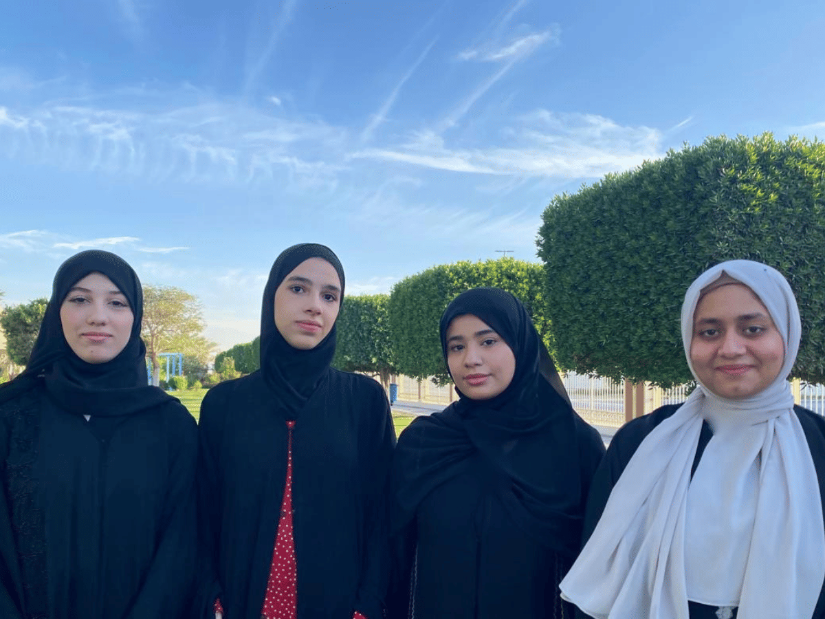 Team 'Sustainability Heroes' Almaha Almansoori, Fatma Hussen, Israa Ashraf and Jourey Abdullah