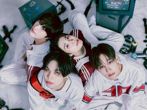 (L-R) Hyunsuk, BX, Seunghun and Yonghee of the k-pop group, CIX.