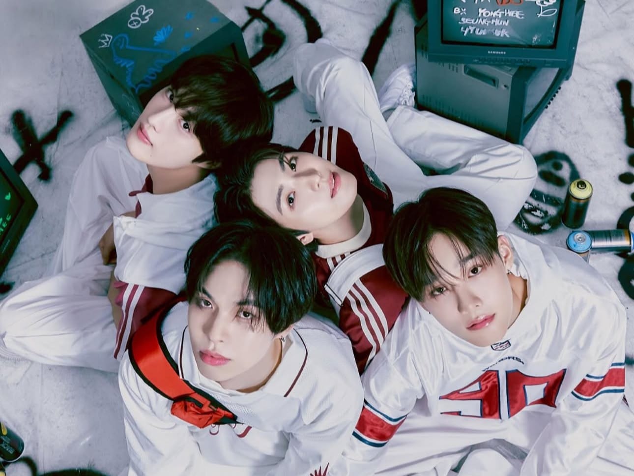 (L-R) Hyunsuk, BX, Seunghun and Yonghee of the k-pop group, CIX.