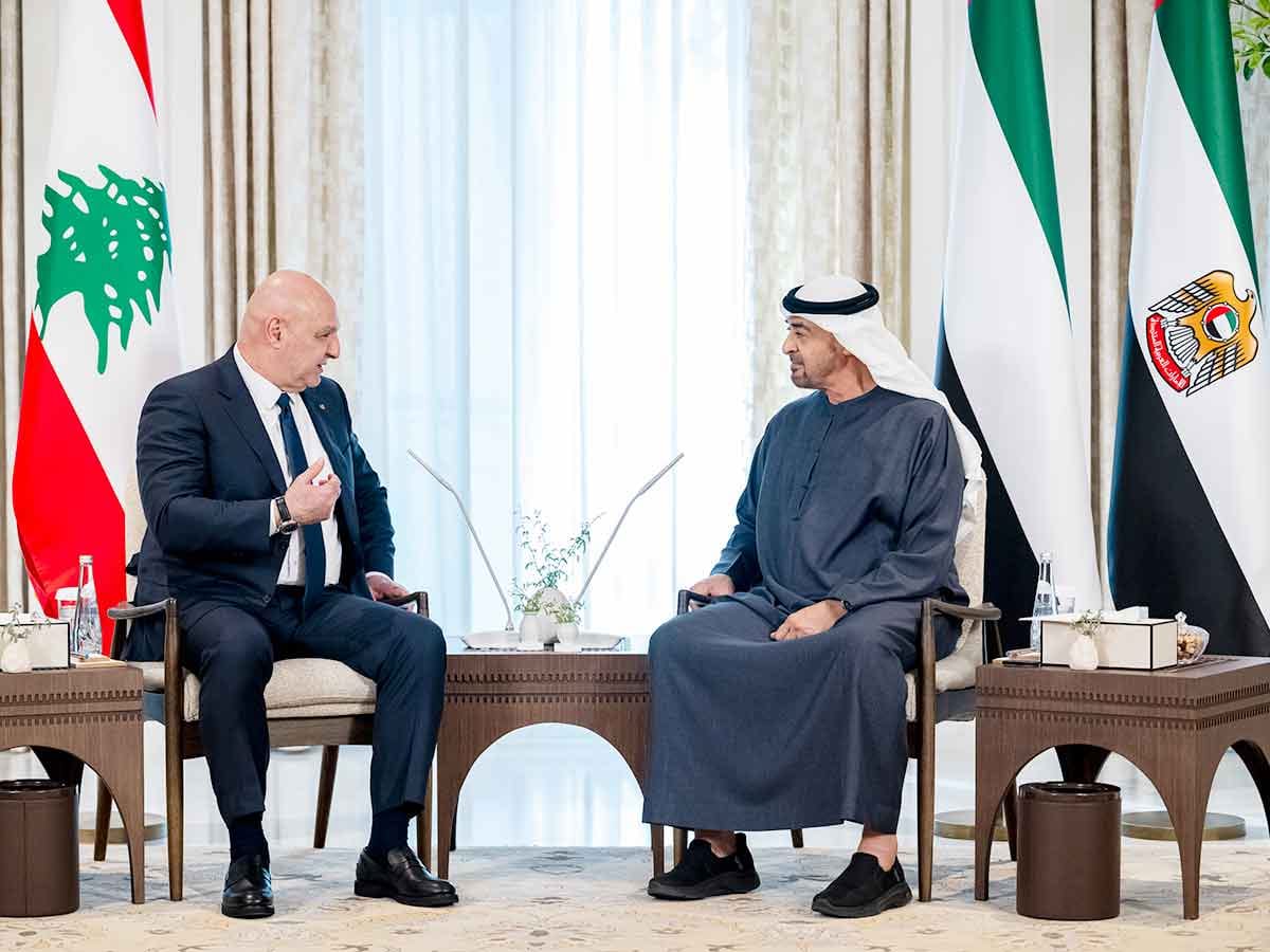 Joseph Aoun thanked Sheikh Mohamed for the warm welcome and hospitality, and conveyed his appreciation for the UAE's supportive stance towards Lebanon. 