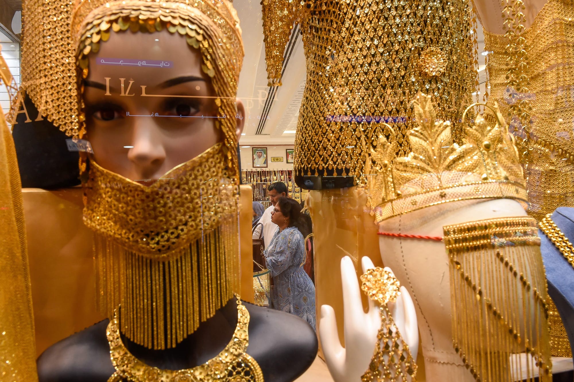 Stock Gold   Shoppers at gold souq in Deira. 