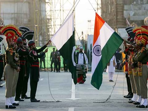 A file photo of soldiers of India and Pakistan at Attari-Wagha border. Pakistani and Indian expats in the UAE have called for peace amid escalating tensions between the two countries. 
