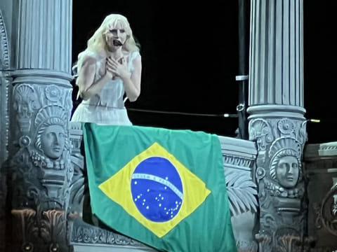 US pop star Lady Gaga performs during a free concert at Copacabana beach in Rio de Janeiro, Brazil.