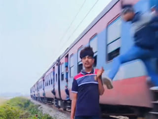 Viral video: Boy hit by train passenger's foot while filming reels