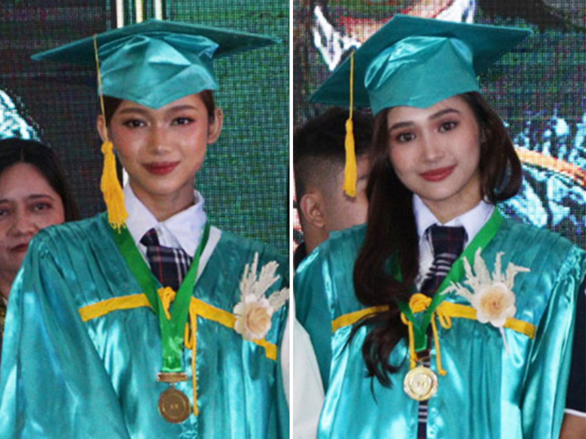 Congratulations Gwen (L) and Jhoanna (R). Officially senior high graduates!