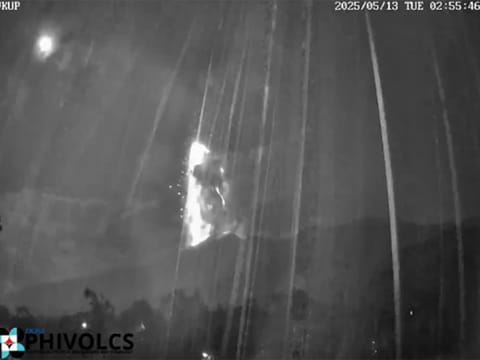 IP camera footage shows multiple pulses of explosive activity that generated incandescent columns that collapsed to form pyroclastic density currents or PDCs that traveled down the southern slopes..