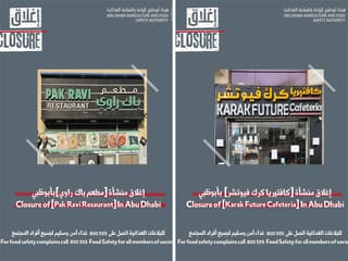 Abu Dhabi shuts down five restaurants and a supermarket over food safety violations