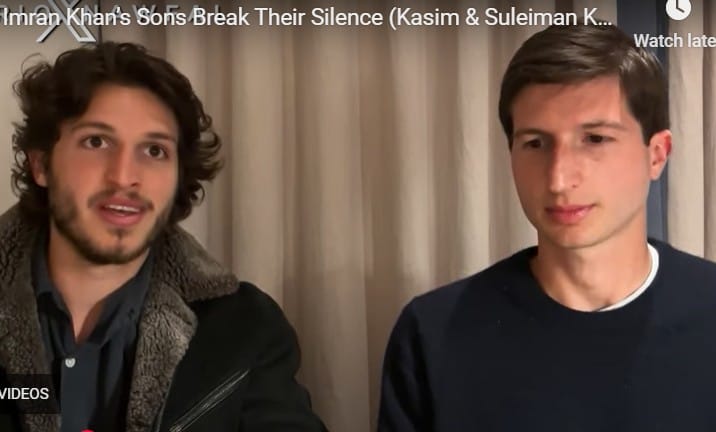 Former Prime Minister of Pakistan Imran Khan's sons Kasim Khan and Sulaiman Khan during the interview 